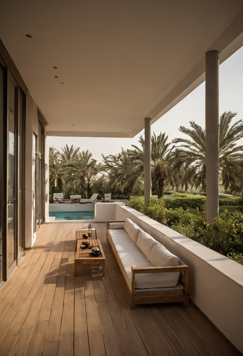 How does the UAE sun path affect room placement, glazing, and shading in villa architecture interior planning detail